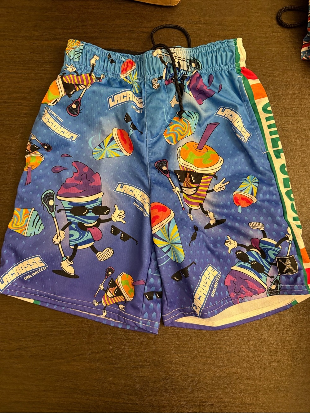 LaCrosse Kids Blue Graphic Lacrosse Shorts